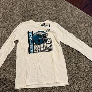 NFL Eagles White and Blue Long Sleeve youth Shirt